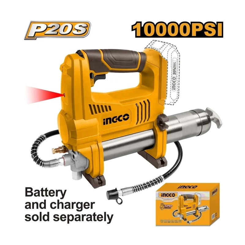 INGCO เครื่องอัดจารบีไร้สาย 20V (Body Only) รุ่น GGLI2010