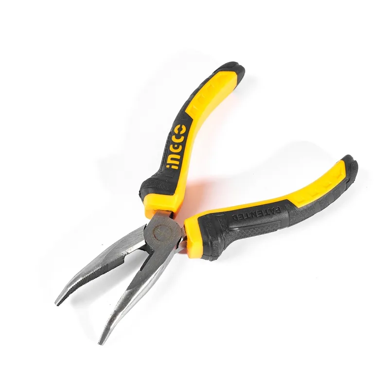 INGCO คีมปากแหลมปลายงอ 6 นิ้ว (160 มม.) เหล็ก CR-V รุ่น HBNP08168
