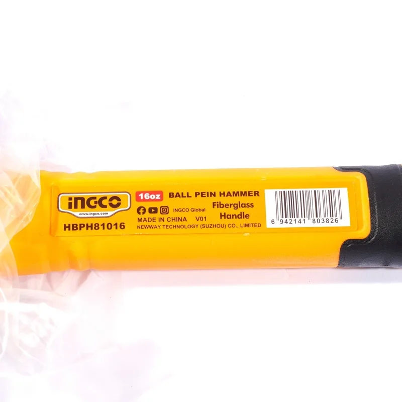 INGCO ค้อนหัวกลม ด้ามไฟเบอร์ 16 OZ. รุ่น HBPH81016