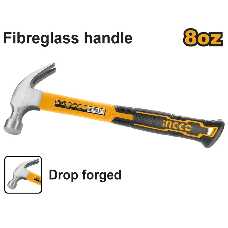 INGCO ค้อนหงอน ด้ามไฟเบอร์ 8 OZ. รุ่น HCHS8008
