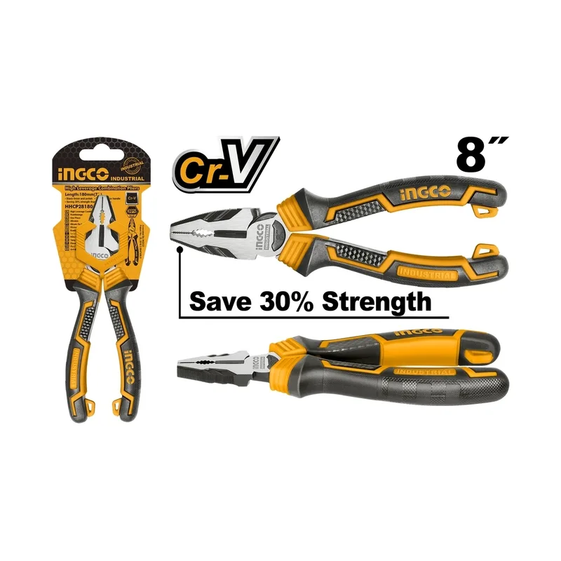 INGCO คีมปากจิ้งจก 8 นิ้ว เหล็ก CR-V รุ่นประหยัดแรง
