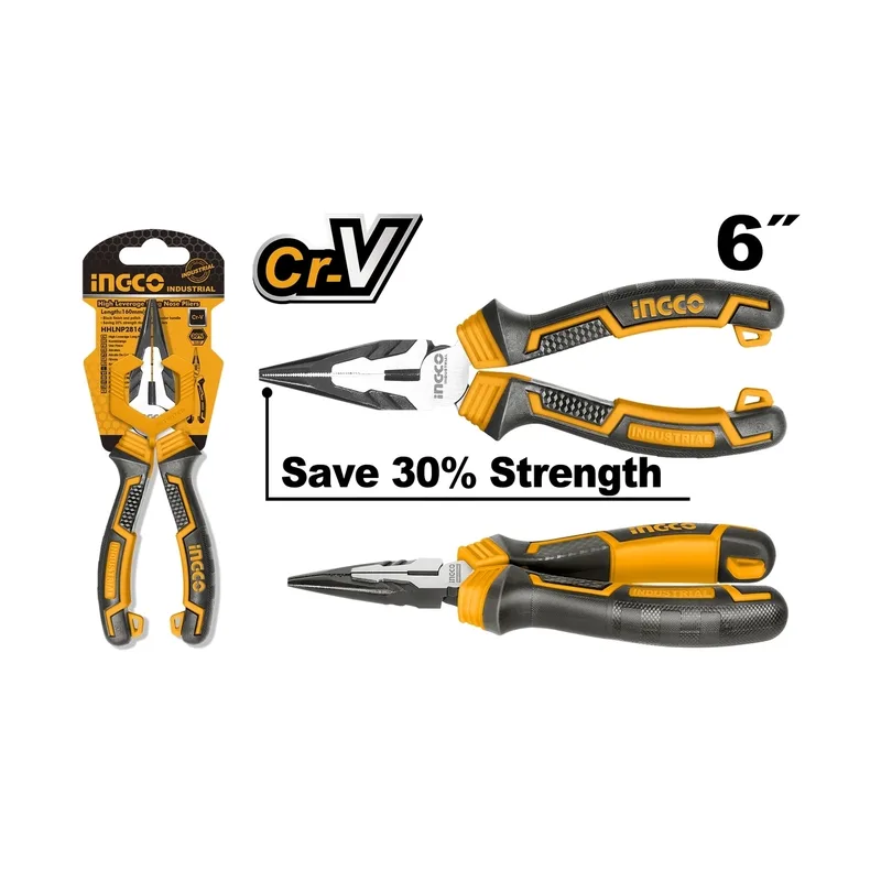 INGCO คีมปากแหลม 6 นิ้ว เหล็ก CR-V รุ่นประหยัดแรง