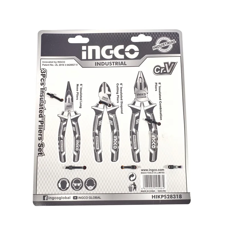 INGCO ชุดคีม VDE หุ้มฉนวนกันไฟฟ้า 1000V 3 ชิ้น รุ่น HIKPS28318 - Image 4