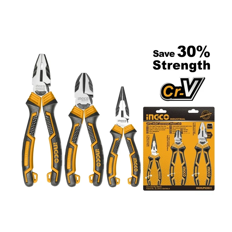 INGCO ชุดคีม 3 ชิ้น รุ่นงานหนัก ประหยัดแรงได้