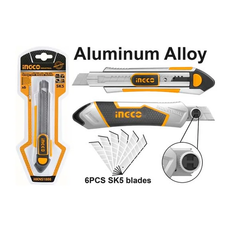 INGCO มีดคัตเตอร์อลูมิเนียม รุ่น HKNS1808
