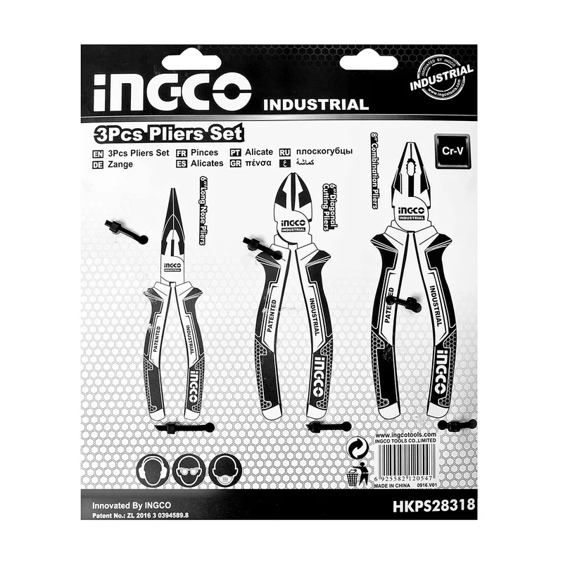 INGCO ชุดคีม ปากจิ้งจก,ปากตัด,ปากแหล รุ่น HKPS28318 - Image 2