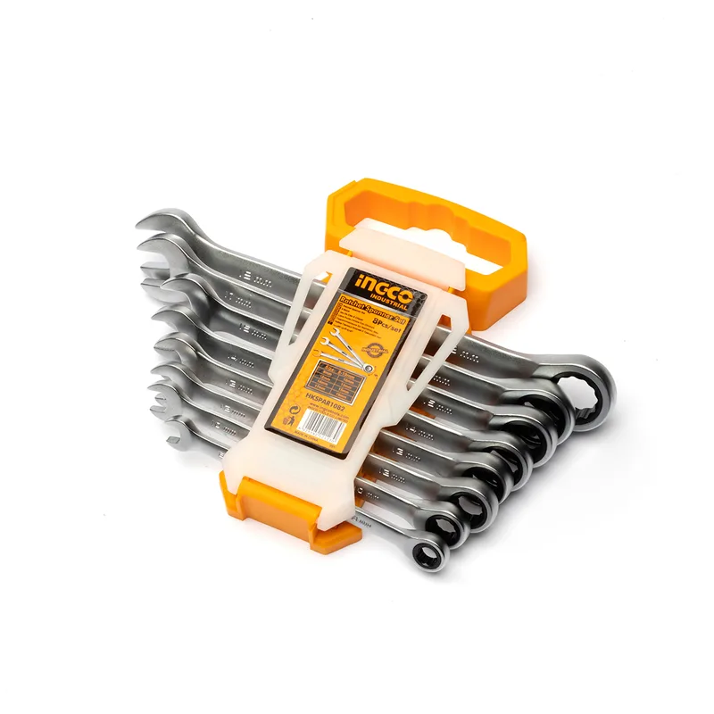 INGCO ชุดประแจแหวนเกียร์-ปากตาย 8 ชิ้น รุ่น HKSPAR1082