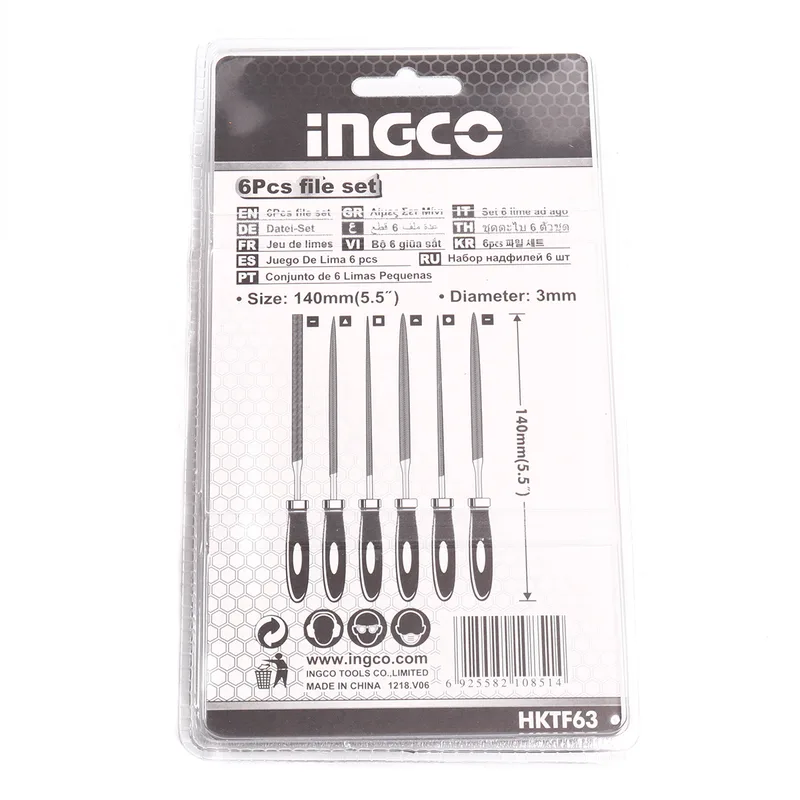 INGCO ชุดตะไบ 5 นิ้ว 6 ชิ้น รุ่น HKTF63 - Image 3
