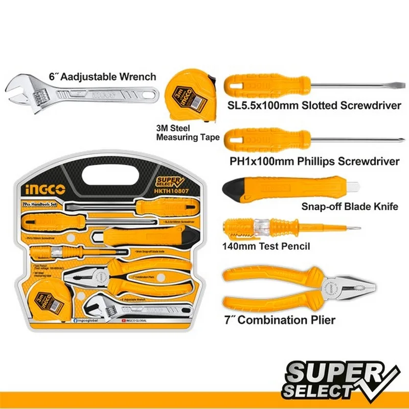 INGCO ชุดเครื่องมือช่าง 7 ชิ้น SUPER SELECT รุ่น HKTH10807