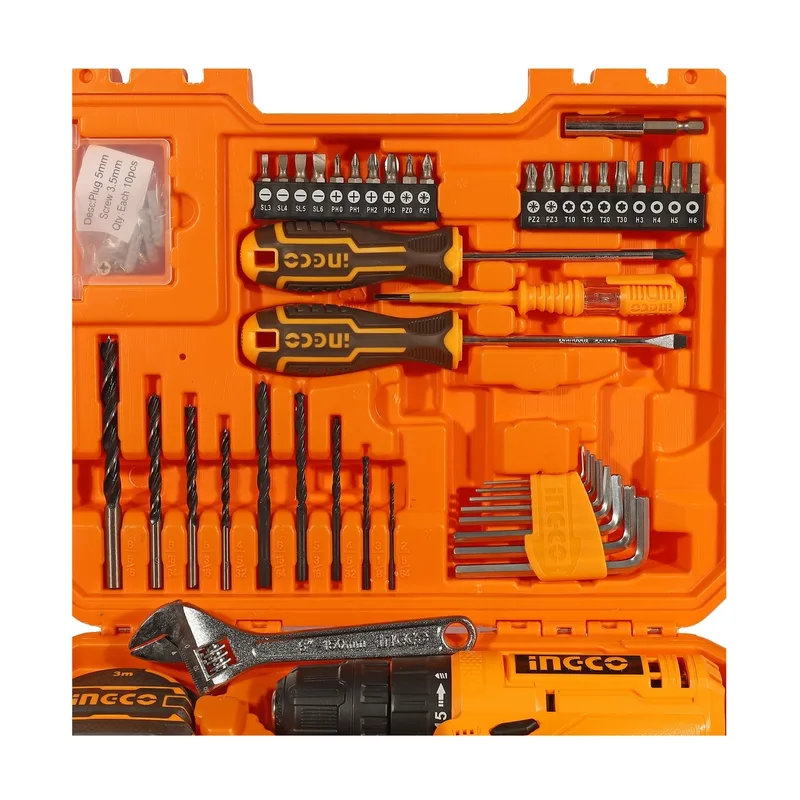 INGCO ชุดสว่านไร้สาย 12V พร้อมเครื่องมือช่าง 89 ชิ้น รุ่น HKTHP10891 - Image 7
