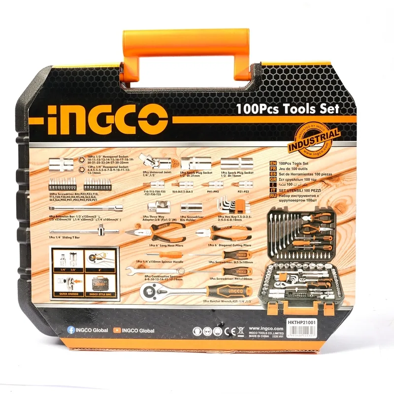INGCO ชุดเครื่องมือช่าง 100 ชิ้น รุ่น HKTHP21001 - Image 5