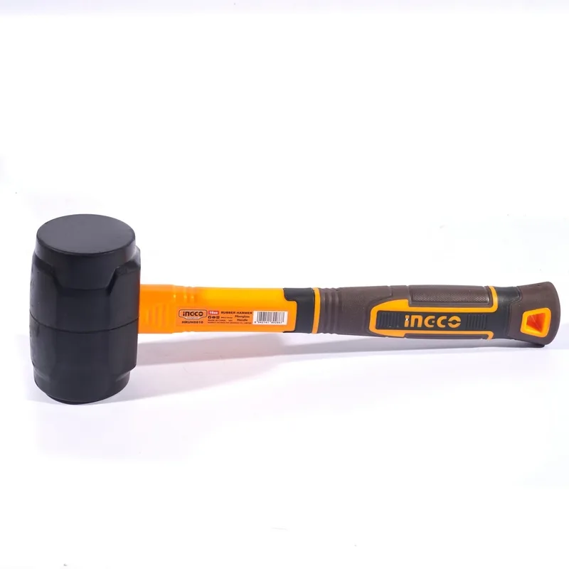 INGCO ค้อนยาง (Rubber Mallet) ด้ามไฟเบอร์ 16 OZ. รุ่น HRUH8816