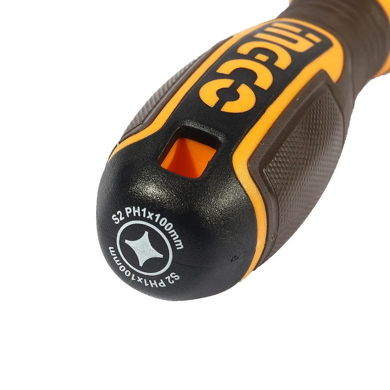 INGCO ไขควงปากแฉก PH1X100 เหล็ก S2 รุ่น HSDPH1100 - Image 4