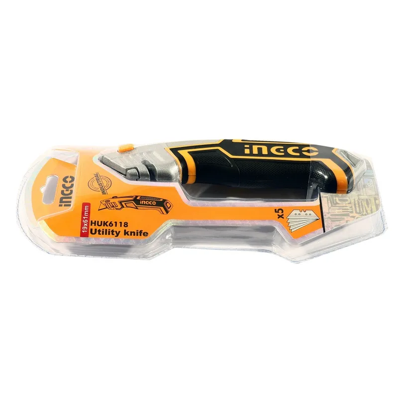 INGCO มีดคัตเตอร์อเนกประสงค์ พร้อมใบมีด 5 ใบ รุ่น HUK6118 - Image 3