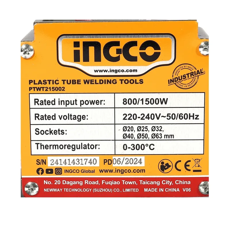 INGCO เครื่องเชื่อมท่อ 20-63MM. รุ่น PTWT215002 - Image 6