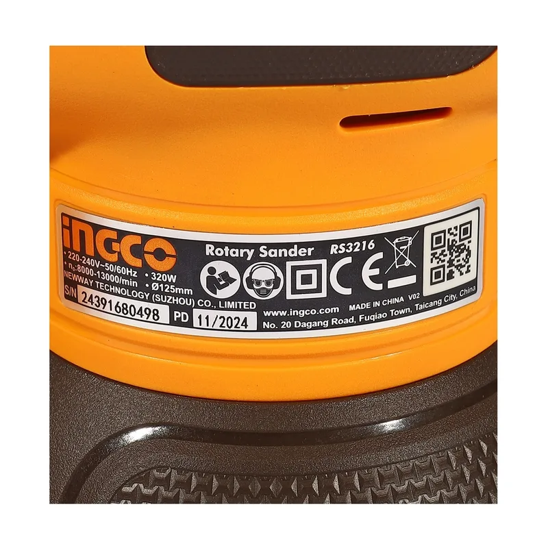 INGCO เครื่องขัดกระดาษทรายกลมไร้สาย 220V รุ่น RS3216 - Image 6