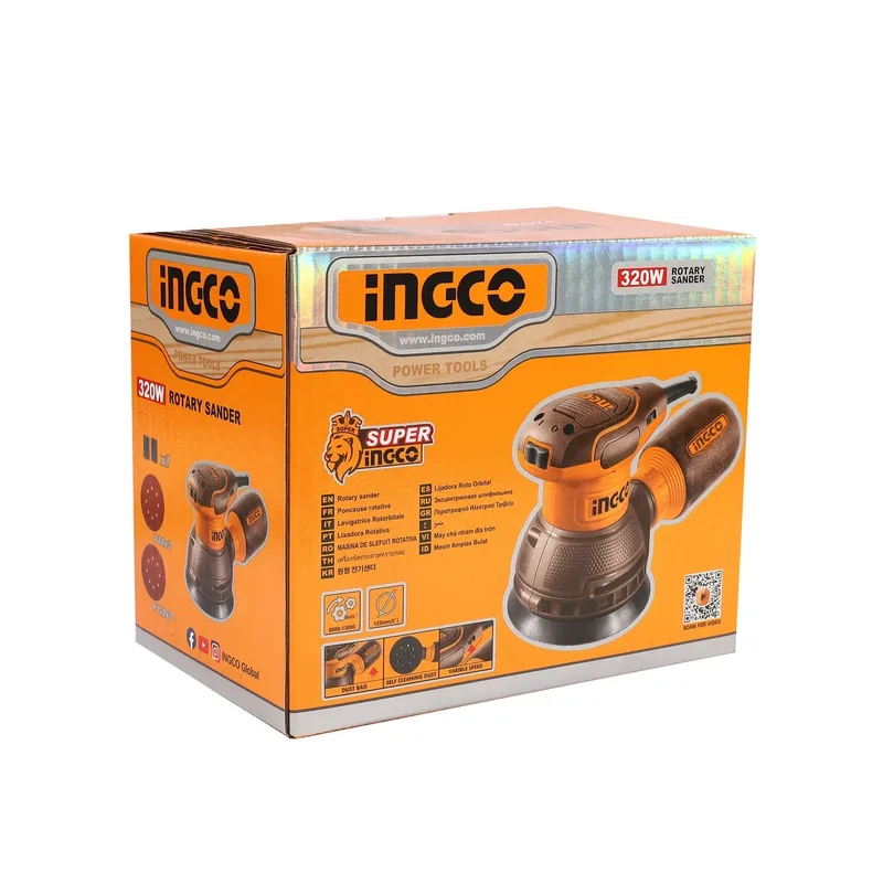 INGCO เครื่องขัดกระดาษทรายกลมไร้สาย 220V รุ่น RS3216 - Image 8