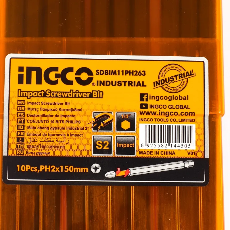 INGCO ดอกไขควงกระแทก PH2 ขนาด 150 มม. แพ็ค 10 ดอก รุ่น SDBIM11PH263 - Image 2