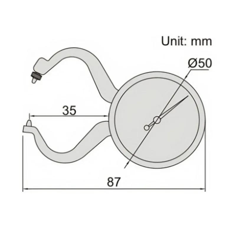 INSIZE เกจวัดความหนาขาโค้ง ช่วงวัด 0-10 มม. ความละเอียด 0.01 มม. รุ่น 2863-10 - Image 3