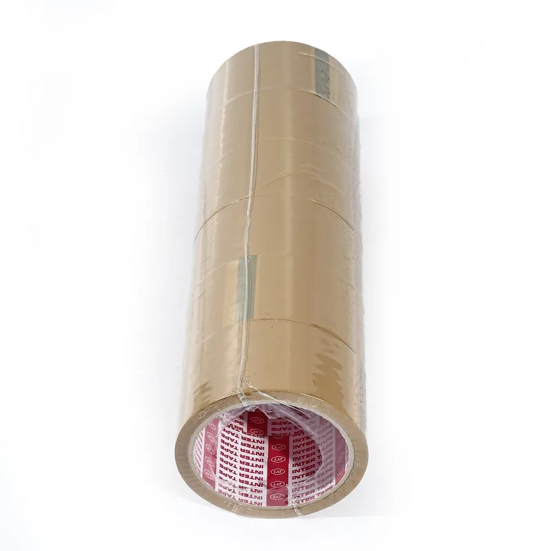 INTER TAPE เทป OPP สีชา 48 มม. X 45 หลา (แกนแดง) 6 ม้วน/แพ็ค - Image 3