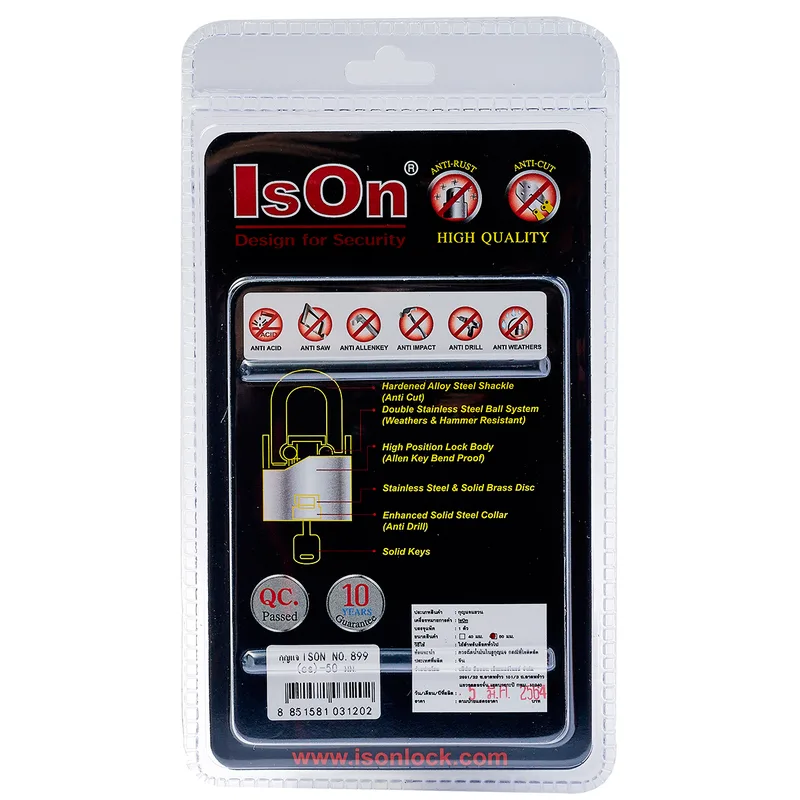 ISON กุญแจเหล็กคาร์บอน คอสั้น 50 มม. 899-CS - Image 3