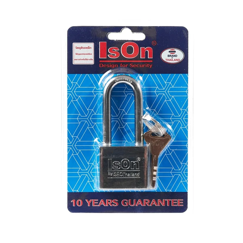 ISON กุญแจคล้องเหล็ก คอยาว 40L มม. NO.877 CP
