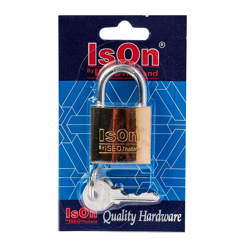 ISON กุญแจระบบสปริงเหล็กชุบ คอสั้น 32 มม.