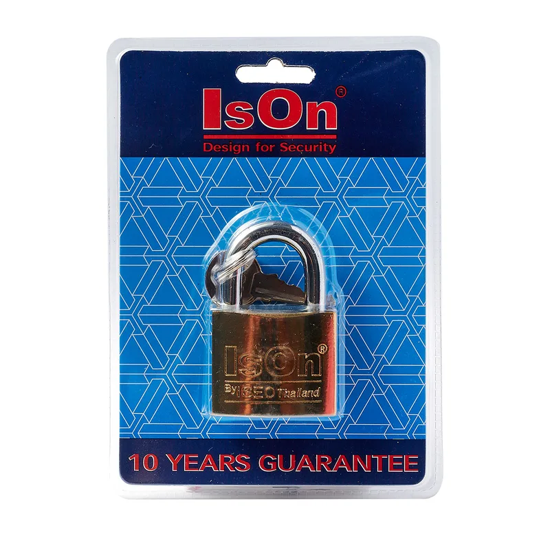 ISON กุญแจระบบสปริงเหล็กชุบ คอสั้น 50 มม.