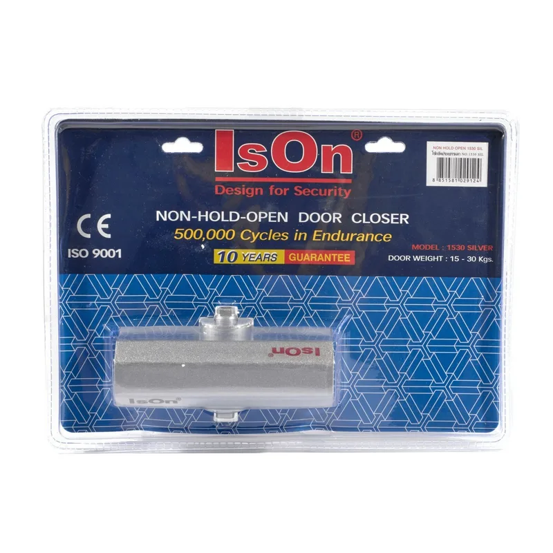 ISON โช๊คอัพประตู 15-30 กก. ค้างไม่ได้ สีเงิน