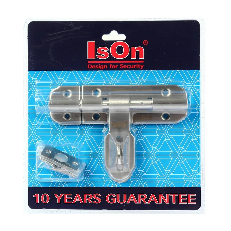 ISON กลอนขวางสเตนเลส ขนาด 4 นิ้ว สีเสตนเลส