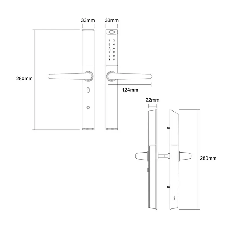 ISON DMS-9993BL ดิจิตอลล็อก สีดำด้าน - Image 4