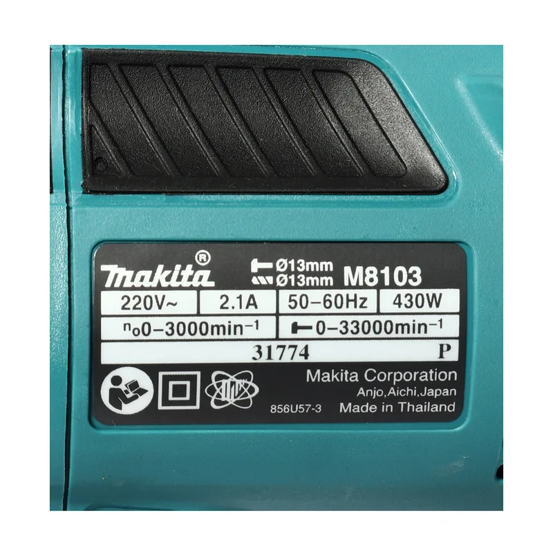 MAKITA สว่านกระแทกไฟฟ้า 430 วัตต์ + ชุดอุปกรณ์ รุ่น M8103KX1B - Image 4