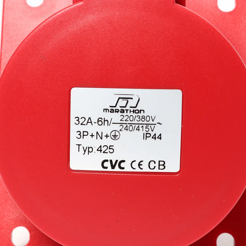 MARATHON IP44เพาเวอร์ปลั๊ก-เมียฝังเฉียง32A 3P+N+E - Image 3