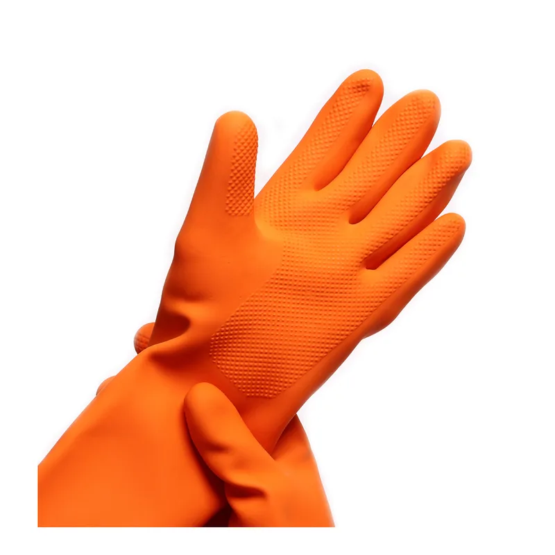 STRONGMAN ถุงมือยางธรรมชาติ ส้ม 16"ไซส์ L - Image 3