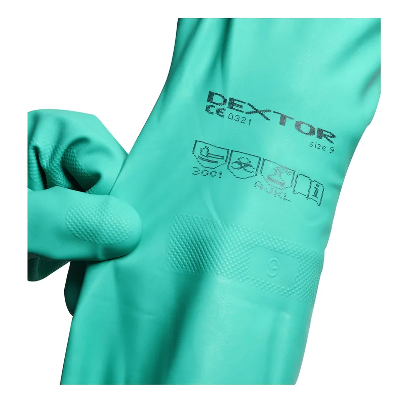 DEXTOR ถุงมือยางไนไตร สีเขียว ไซส์ L - Image 4