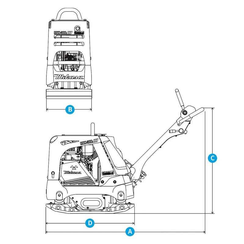 MIKASA เครื่องตบดินเดินหน้า-ถอยหลัง (เบนซิน) รุ่น MVH-308GH - Image 3