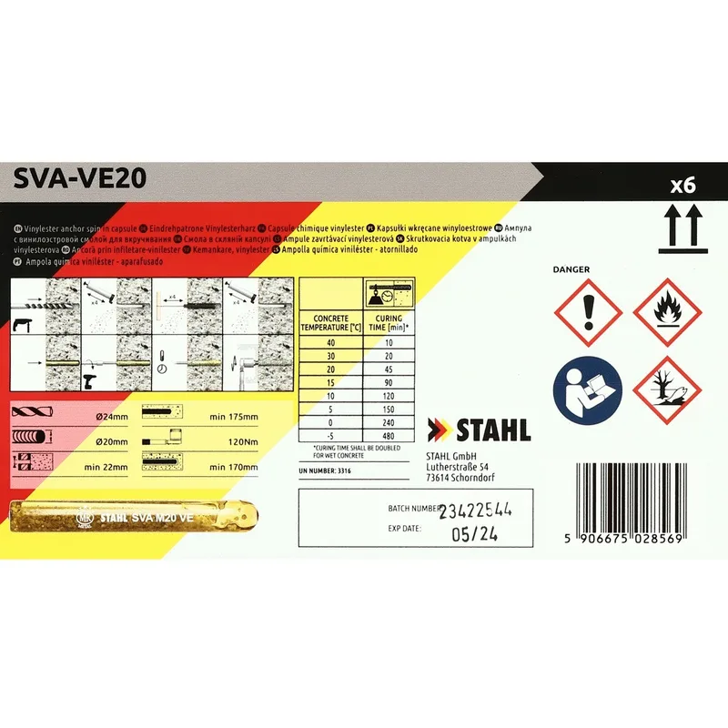 MR METAL พุกเคมีแบบปั่น M20 (6 อัน/กล่อง) รุ่น SVA-VE-20 - Image 4