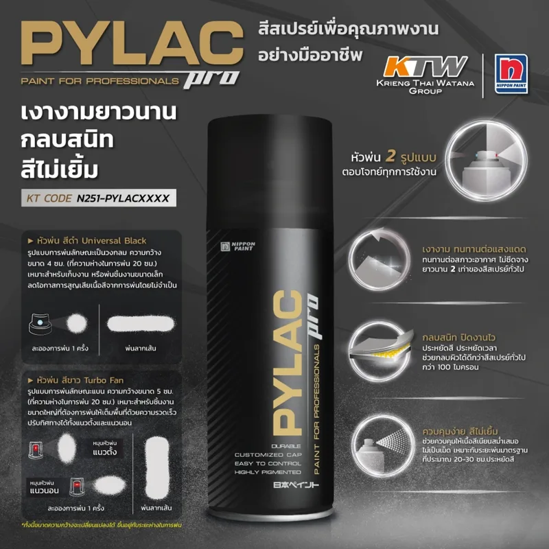 NIPPON PAINT ไพแลคโปร สีน้ำเงินดำ P22 - Image 5