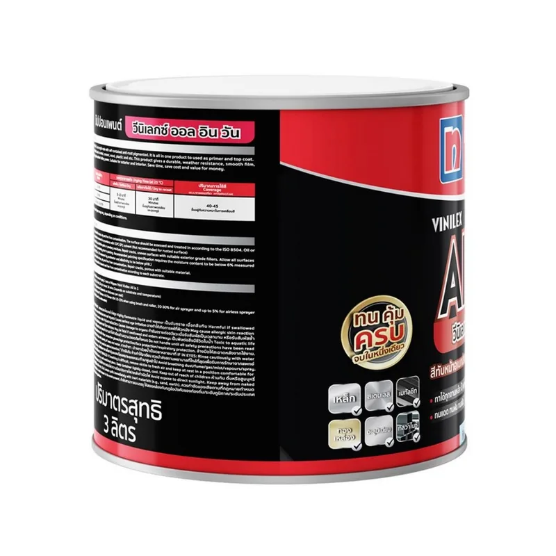 NIPPON PAINT VINILEX ALL IN 1 สีขาวกึ่งเงา #S900 3L - Image 3
