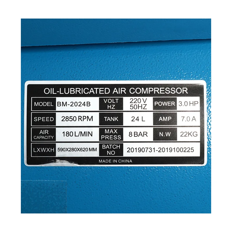 POLO ปั๊มลมขับตรง 3HP ถัง 24L รุ่น BM2024BLUE - Image 4