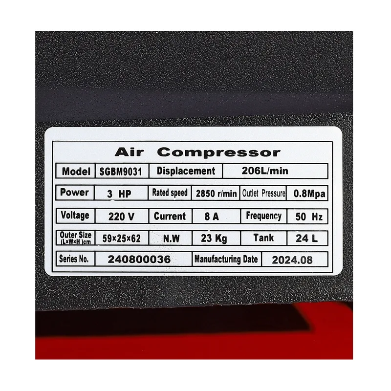 POLO ปั๊มลม 3 HP 1 เฟส 220V 24L รุ่น SGBM9031 - Image 14