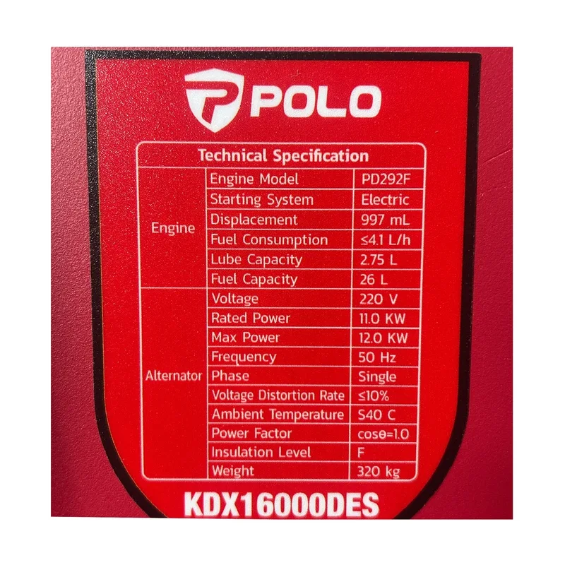 POLO เครื่องปั่นไฟดีเซล 12.0 KW รุ่น KDX16000DES - Image 7