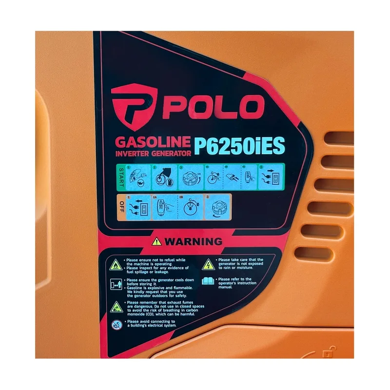 POLO เครื่องปั่นไฟอินเวอร์เตอร์ 5.5KW รุ่น P6250IES - Image 6