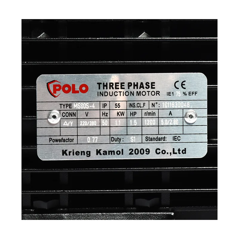 POLO มอเตอร์ 1.5HP 3 สาย 4P 380V รุ่น MS 90S-4 - Image 4