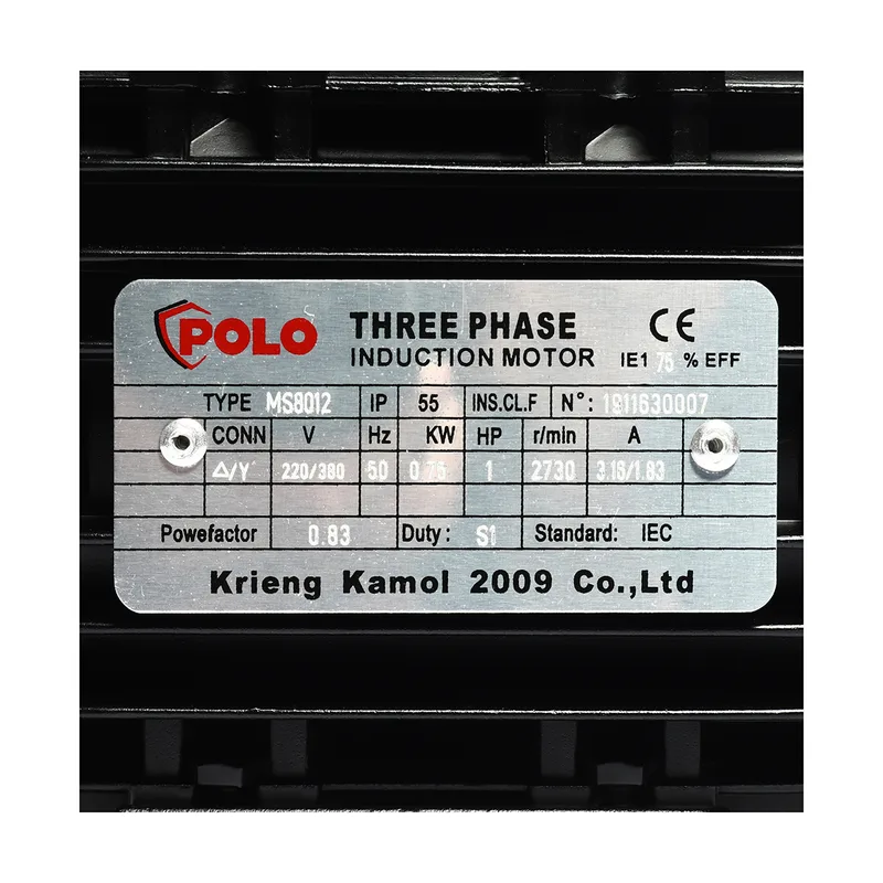 POLO มอเตอร์ 1HP 3 สาย 2P 380V รุ่น MS 8012 - Image 4