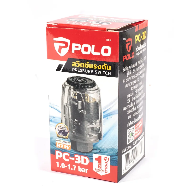 POLO สวิทช์แรงดันระบบน้ำ 1.0-1.7BAR 220V รุ่น PC-3D - Image 4