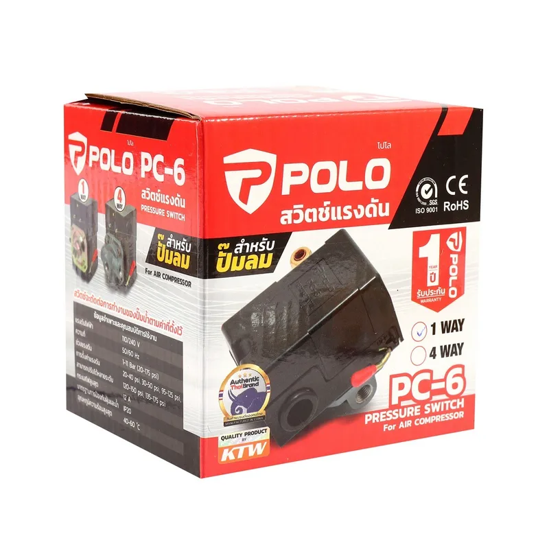 POLO (1 WAY) สวิตช์แรงดัน ระบบลม 1WAY รุ่น PC-6 - Image 4