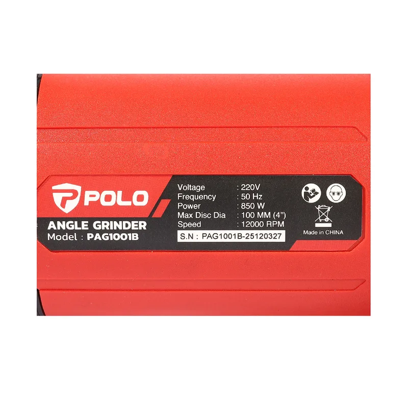 POLO เครื่องเจียร์ 4'' 850W สวิตช์ท้าย รุ่น PAG1001B - Image 6