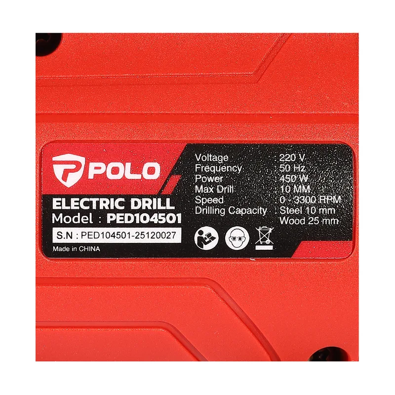 POLO สว่านไฟฟ้า 10 มม (3/8'') 450W รุ่น PED104501 - Image 6