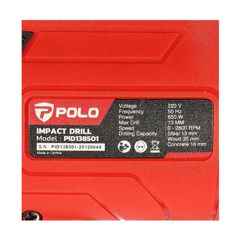 POLO สว่านกระแทกไฟฟ้า 13 มม 850W รุ่น PID138501 - Image 6